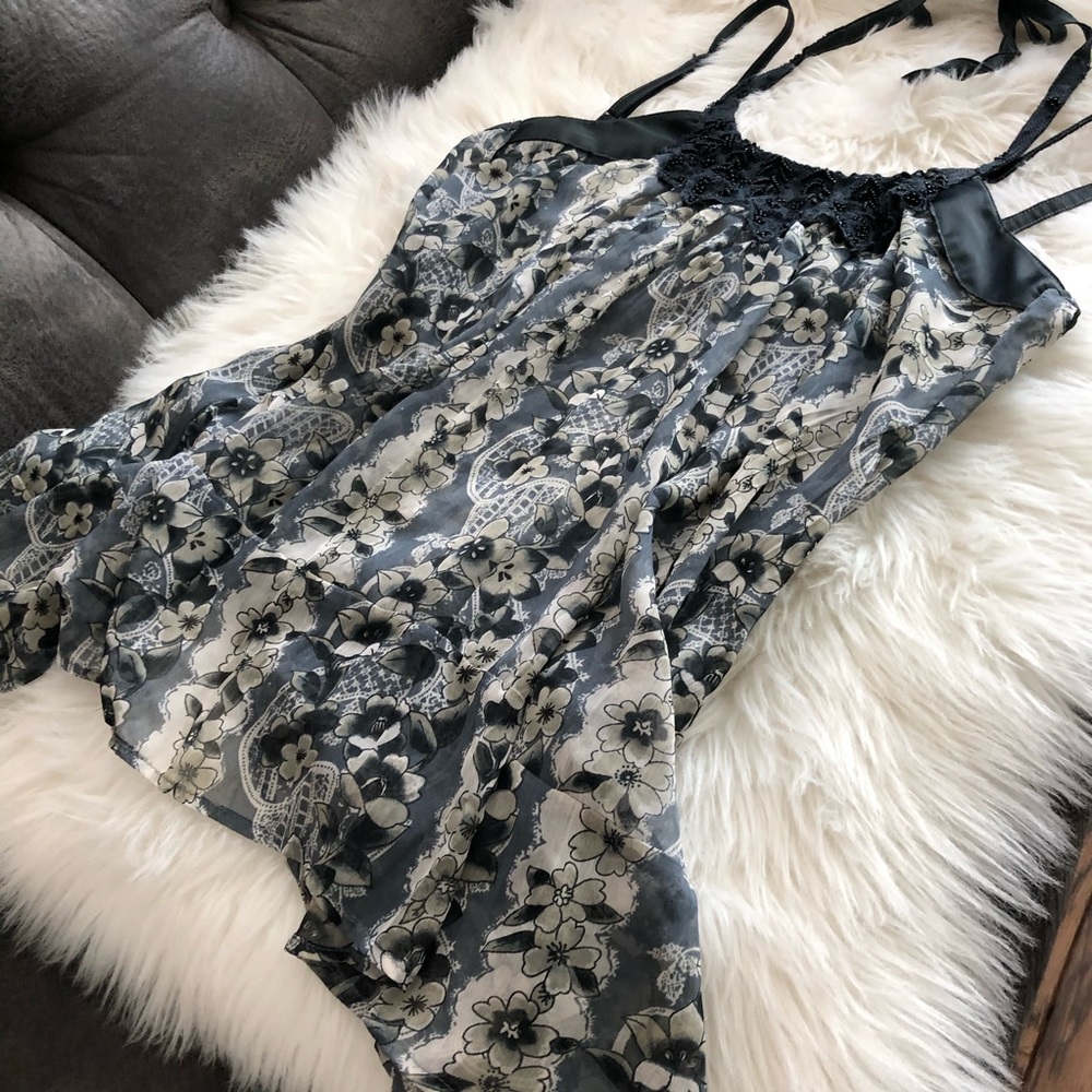 Willow & Clay - Beaded Blue Flowing top